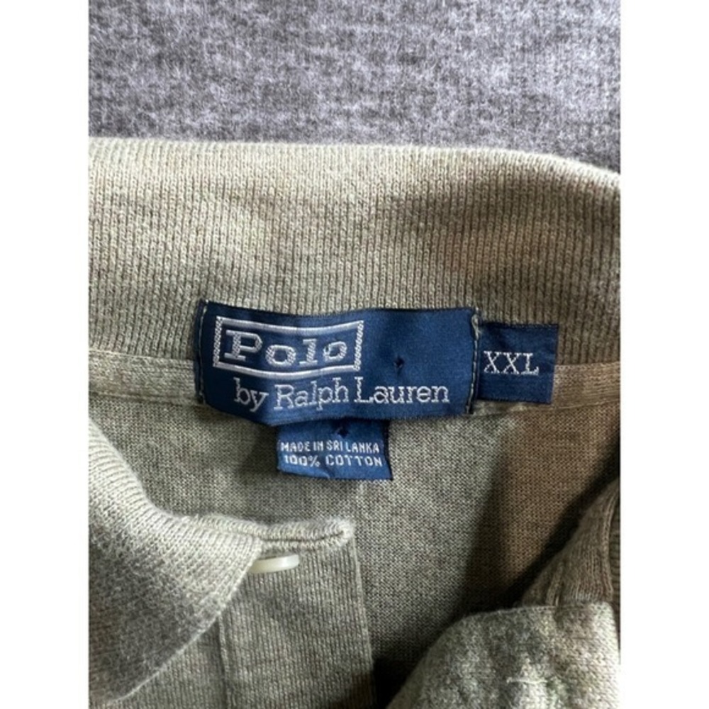 Polo Ralph Lauren Mens XXL Long Sleeve Polo Shirt Olive Green Cotton Pony Logo - Picture 3 of 8